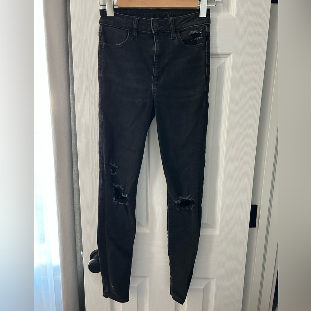 American Eagle Next Level Stretch, Super Hi-Rise Black Jegging